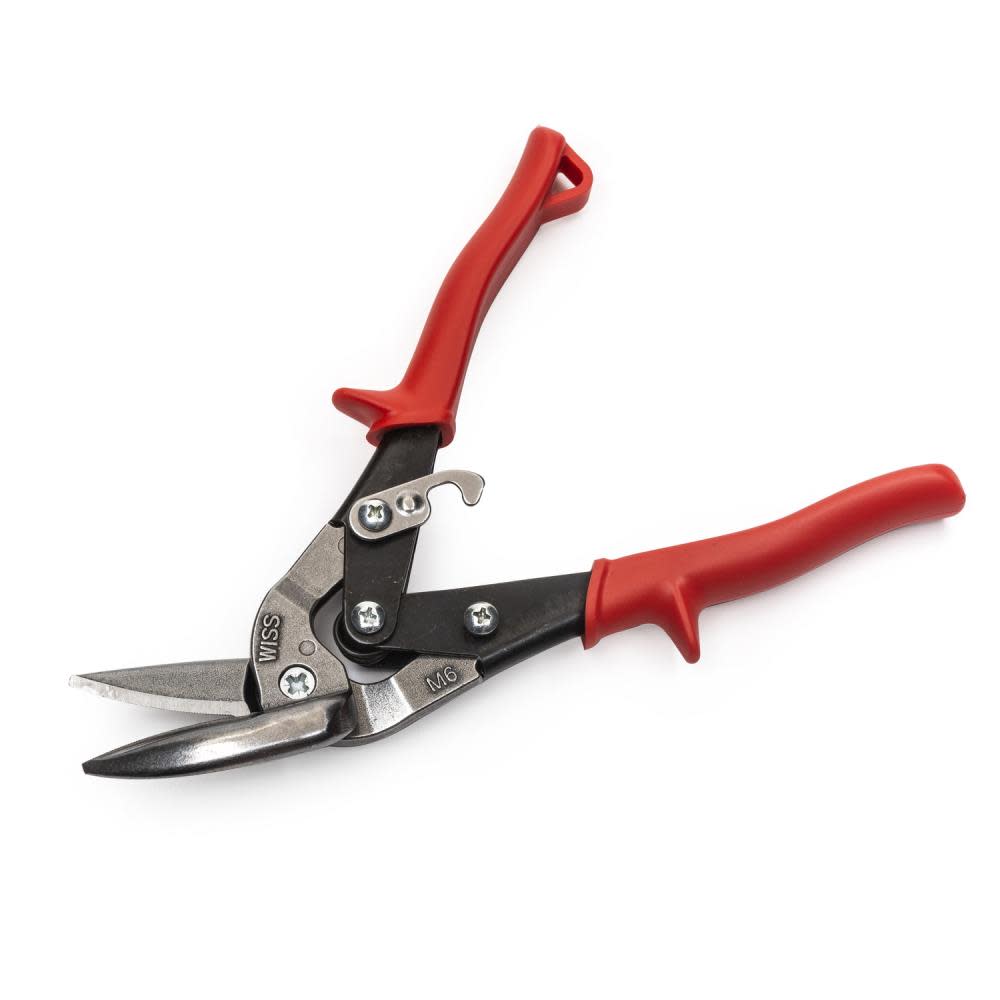 Crescent Wiss Metalmaster Offset Snips Straight to Left Red Grips 9-1/4 In. - Flockneti