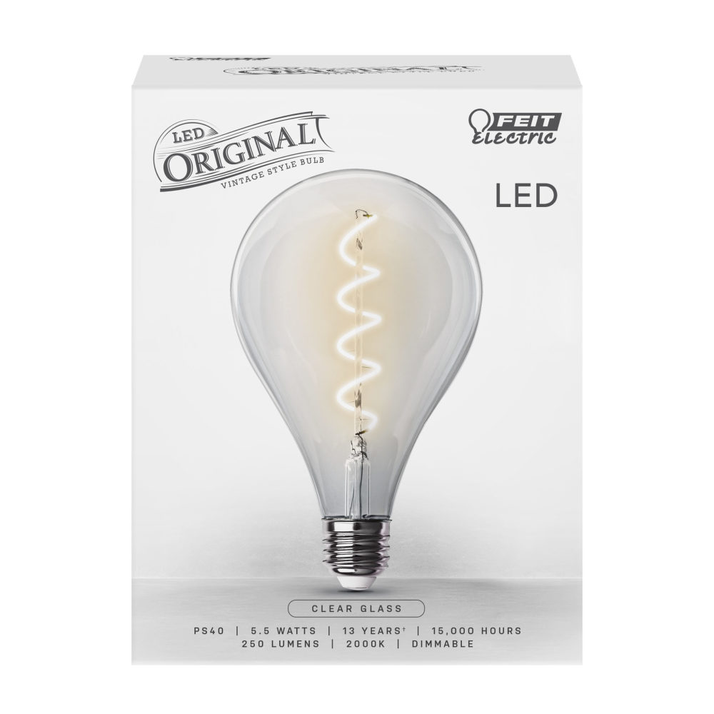Feit Electric 60W PS40 Decorative Filament LED Bulb 1pk - Flockneti