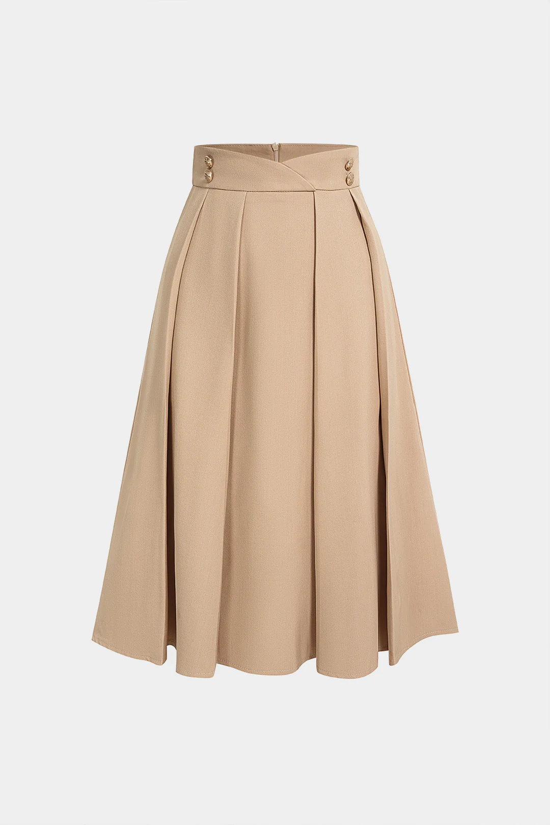 Pleated Zipper High Waist Skirt - Flockneti