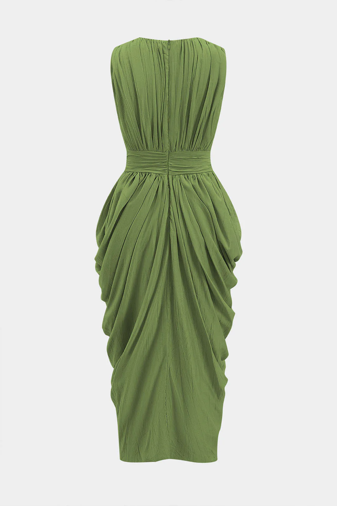 Ruched V-Neck Sleeveless Maxi Dress - Flockneti