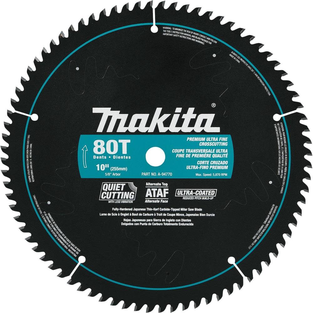 Makita 10 In. x 5/8 In. 80T Ultra-Coated Miter Saw Blade - Flockneti