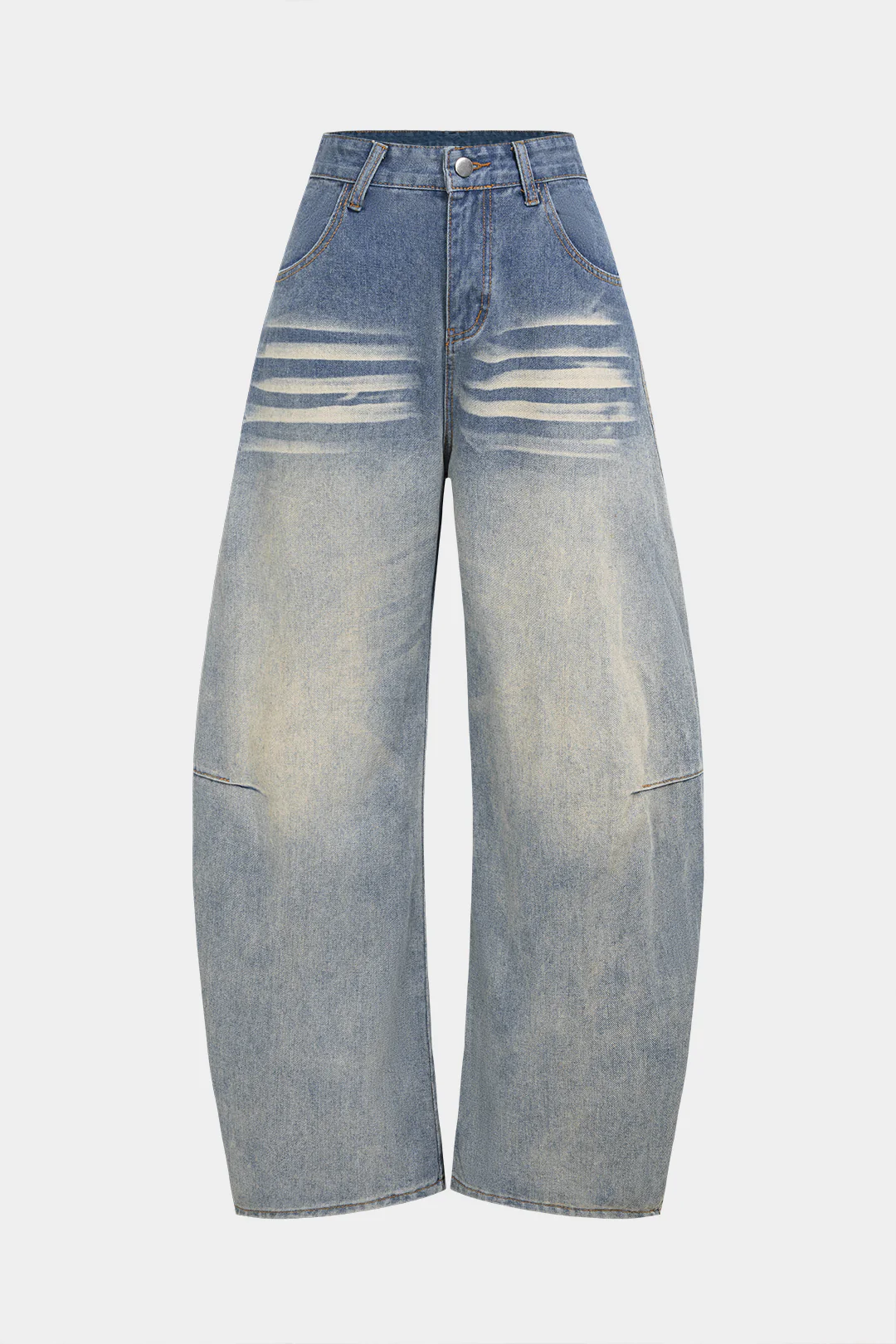 Denim Ombre Pocket High Waist Wide Leg Jeans - Flockneti