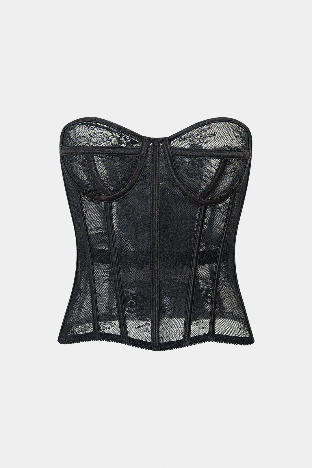 Tie-Up Lace Bustier Corset Tube Top - Flockneti