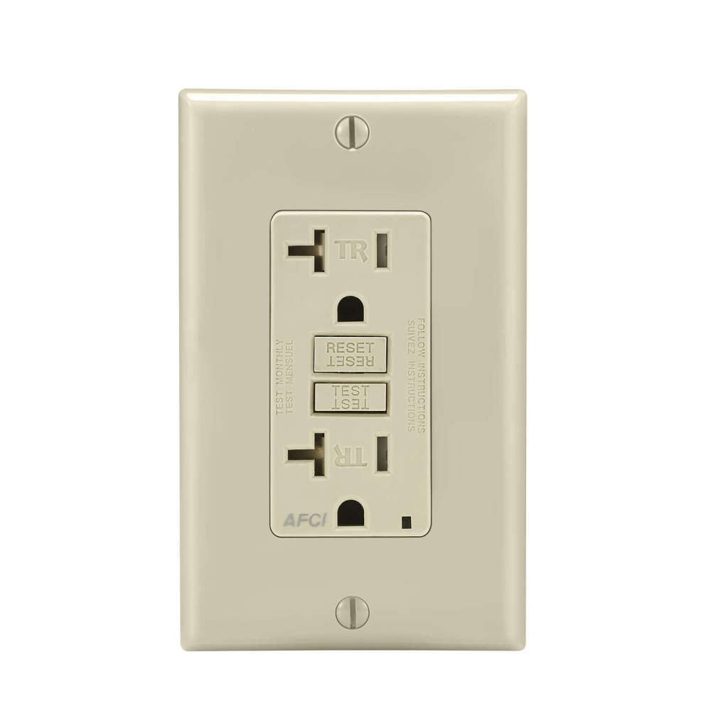 Leviton SmartlockPro AFCI Outlet 20A 125V Duplex Light Almond - Flockneti