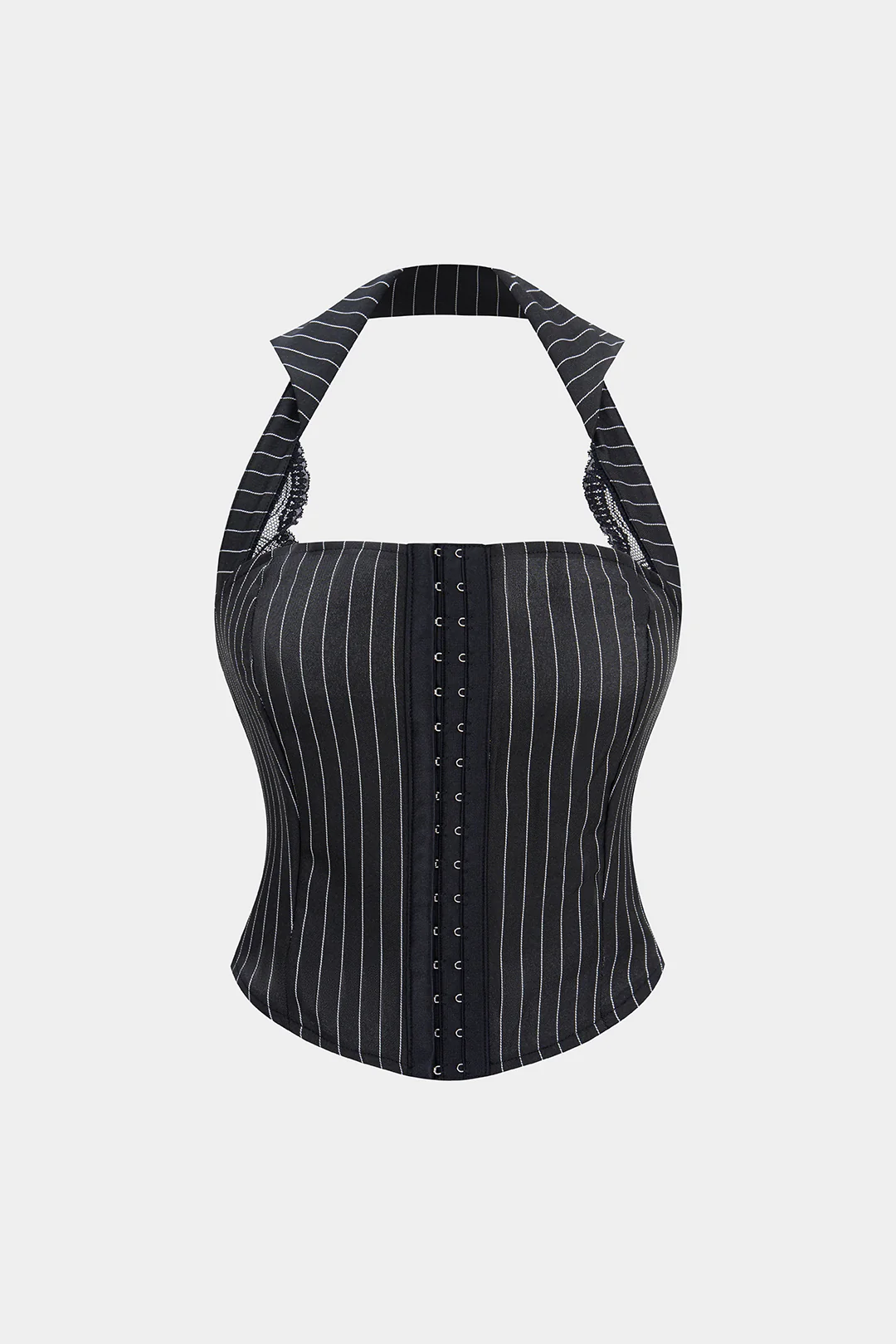 Stripes Print Halter Neck Backless Cami Top - Flockneti