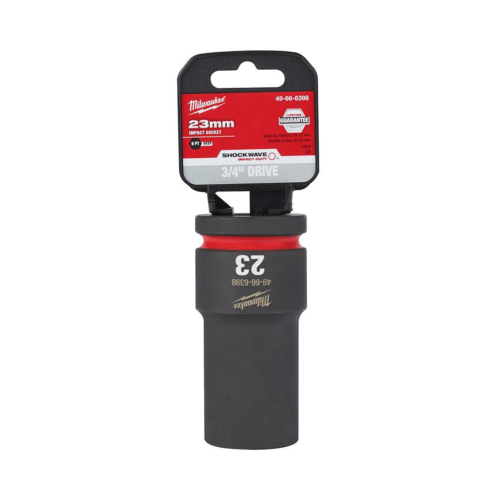 Milwaukee SHOCKWAVE Impact Duty Socket 3/4″ Drive 23MM Deep 6 Point - Flockneti