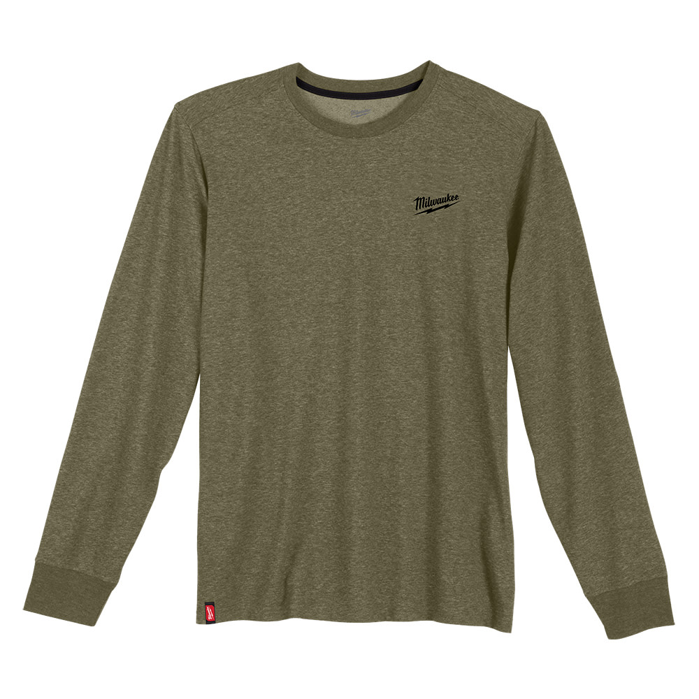 Milwaukee Hybrid Work Tee Long Sleeve Green Medium - Flockneti