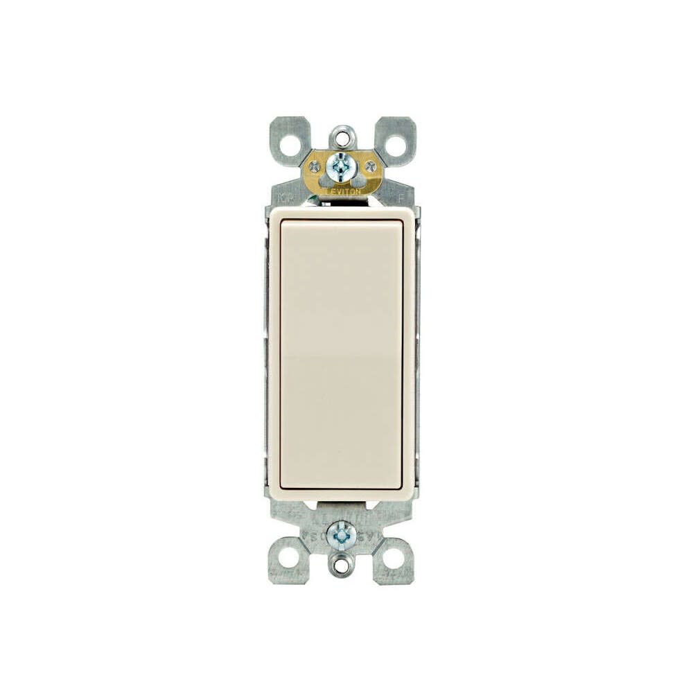 Leviton Decora Rocker AC Quiet Switch 15A Light Almond 1 Pole - Flockneti