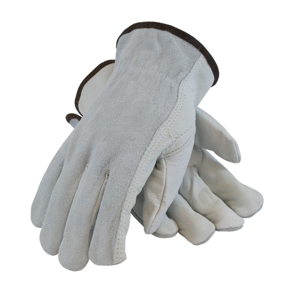 Protective Industrial Products Drivers Gloves Natural Regular Grade Top Grain Leather Medium - Flockneti