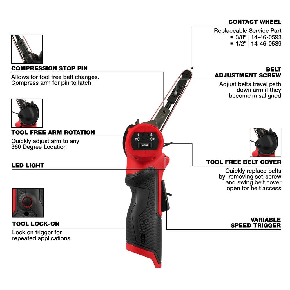 Milwaukee M12 FUEL Bandfile 3/8″ X 13″ Bare Tool - Flockneti