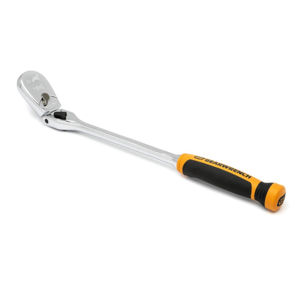 GEARWRENCH 1/2″ Drive 90 Tooth Dual Material Locking Flex Head Teardrop Ratchet 17″ - Flockneti