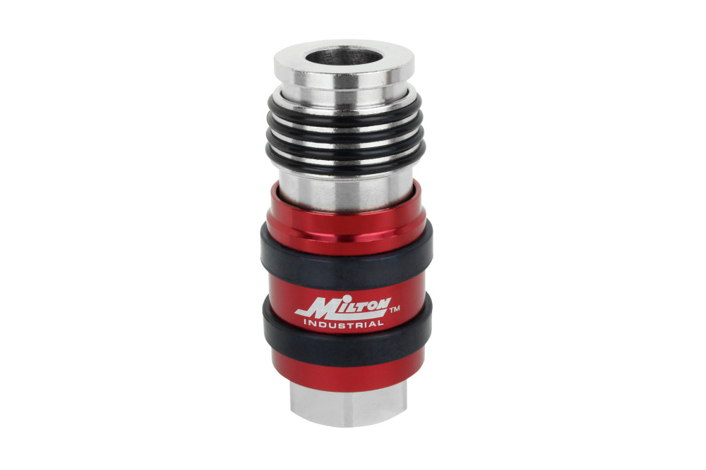 Milton 2 In ONE Universal Safety Exhaust Coupler  1/4″ FNPT x 3/8″ Body Flow - Flockneti