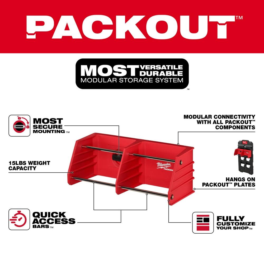 Milwaukee PACKOUT Tool Rack - Flockneti