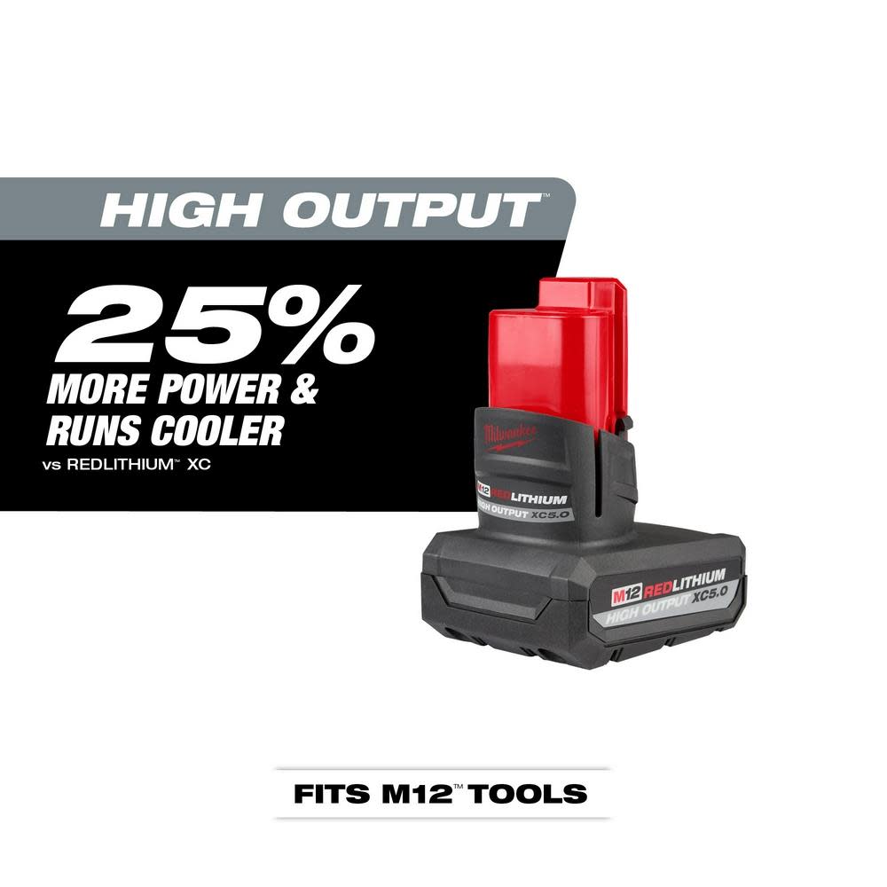 Milwaukee M12 REDLITHIUM HIGH OUTPUT XC5.0 Battery Pack - Flockneti