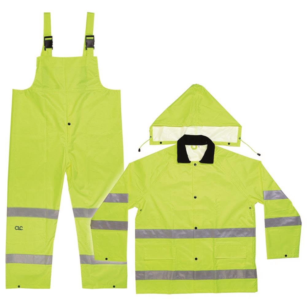 CLC 3 pc. ANSI Class 3 Polyester Rain Suit – 2X - Flockneti