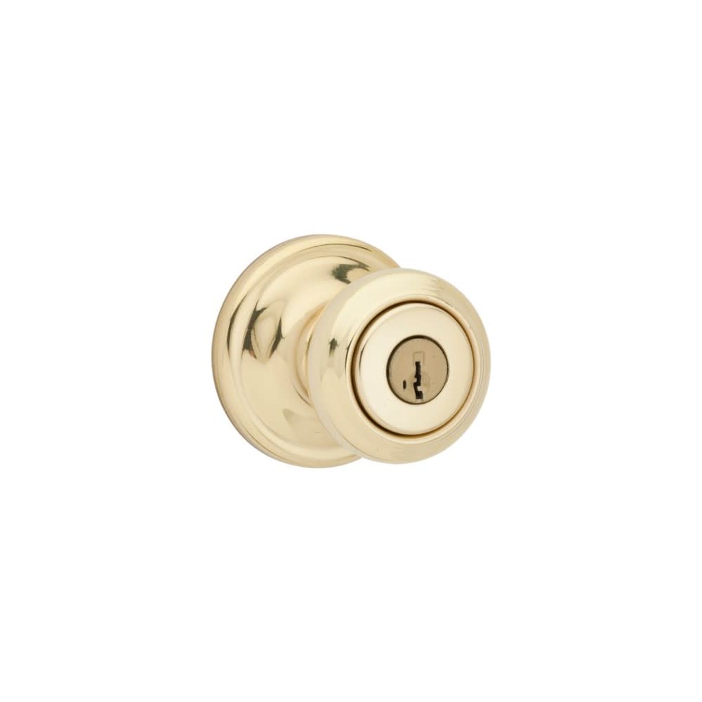 Kwikset Polished Brass Signature Series Keyed Entry Cameron Door Knob - Flockneti