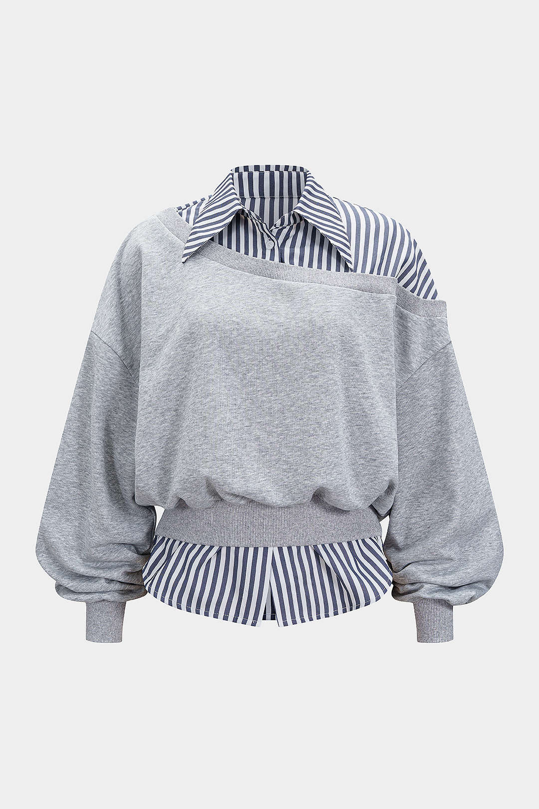Patchwork Asymmetrical Long Sleeve Sweatshirt - Flockneti