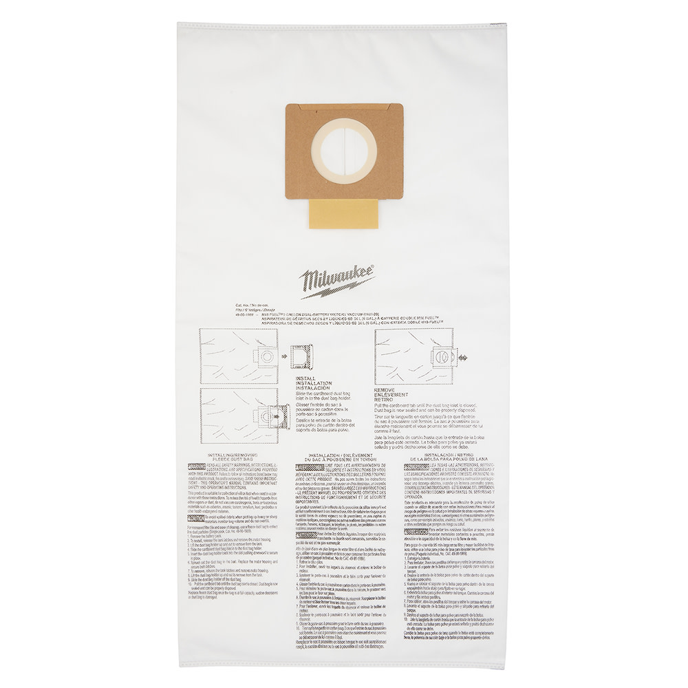 Milwaukee Fleece Dust Bags 9 Gallon 5pk - Flockneti