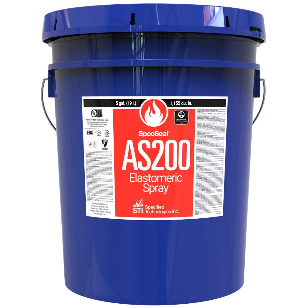 Specified Technologies Inc SpecSeal – AS Elastomeric Spray – 5 Gallon Pail 1155 Cu In (19.0 L) – Red Color – AS205R - Flockneti