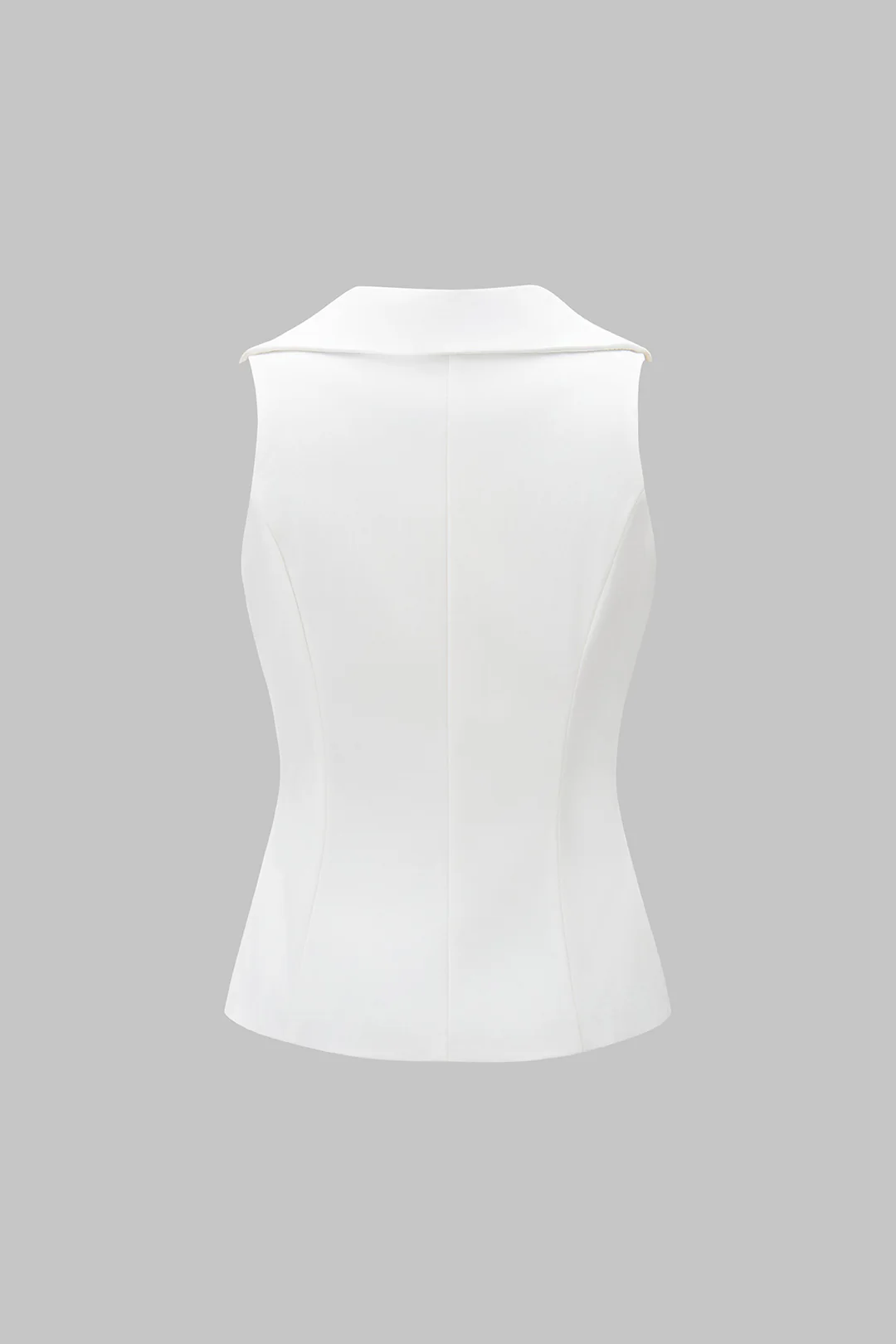 Solid Lapel Button V-Neck Tank Top - Flockneti