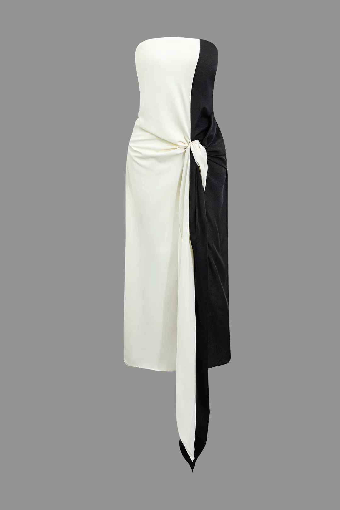 Contrast Tie-Up Sleeveless Maxi Dress - Flockneti