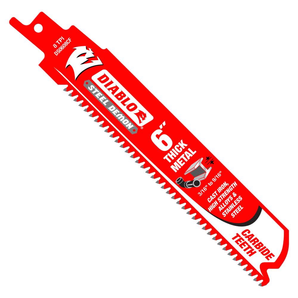 Diablo Tools 6″ Steel Demon Carbide Recip Blades for Thick Metal 3/16″ – 9/16″ Cutting 3 Pack - Flockneti