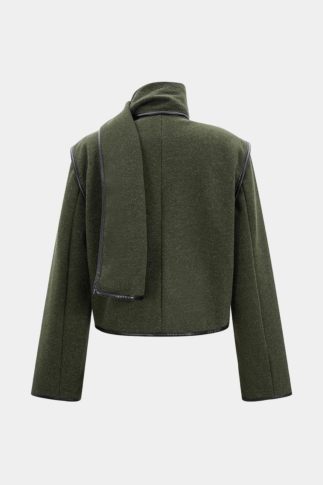 Woolen Piping Scarf Coat - Flockneti