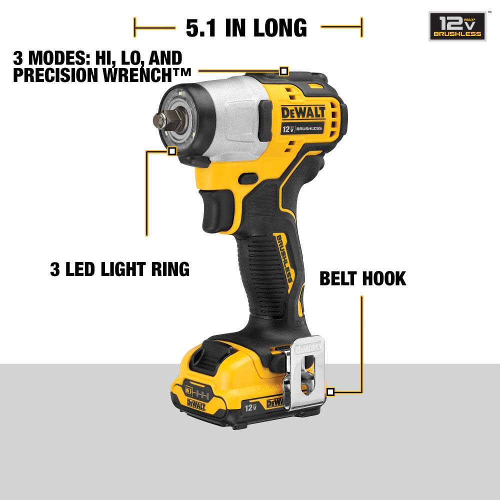 DEWALT XTREME 12V MAX Impact Wrench 3/8″ Kit - Flockneti