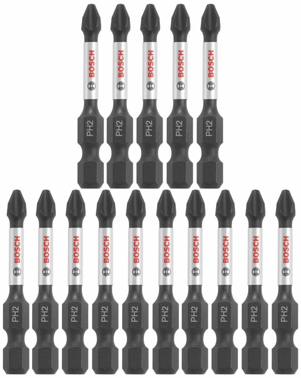 Bosch 15 pc. Impact Tough 2 In. Phillips #2 Power Bits - Flockneti