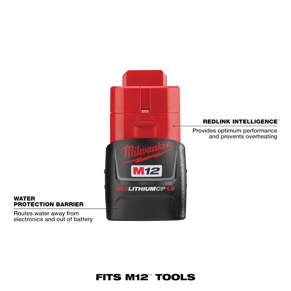 Milwaukee M12 REDLITHIUM Battery Pack 1.5Ah - Flockneti