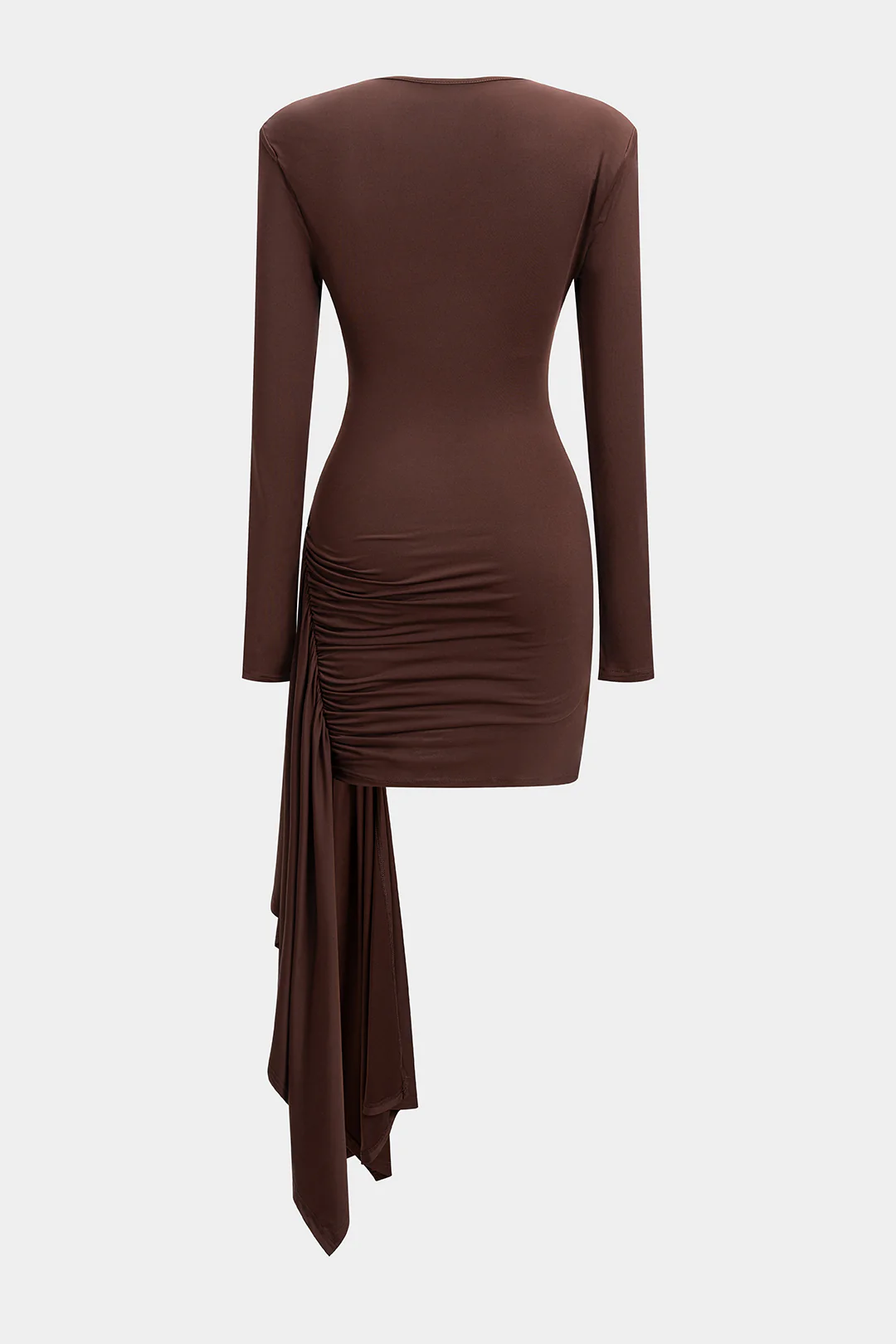 Ruched Long Sleeve Mini Dress - Flockneti