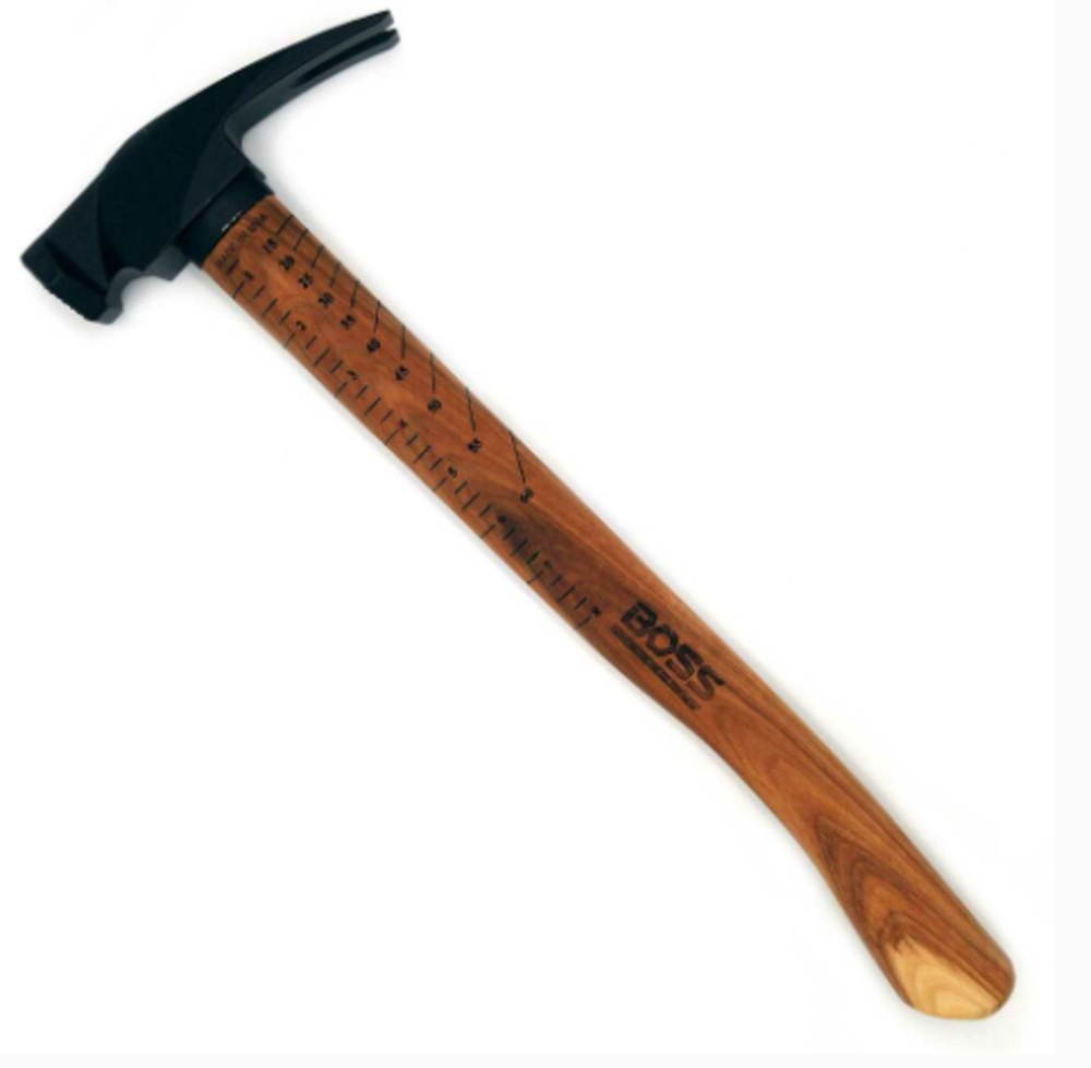 Boss Hammers 22oz Steel Hybrid Hickory Handle Hammer Milled Face - Flockneti