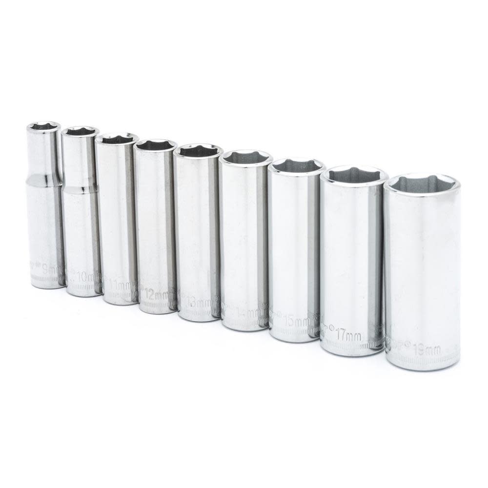 Crescent 9 pc. 3/8″ Drive 6 Point Deep Metric Socket Set - Flockneti