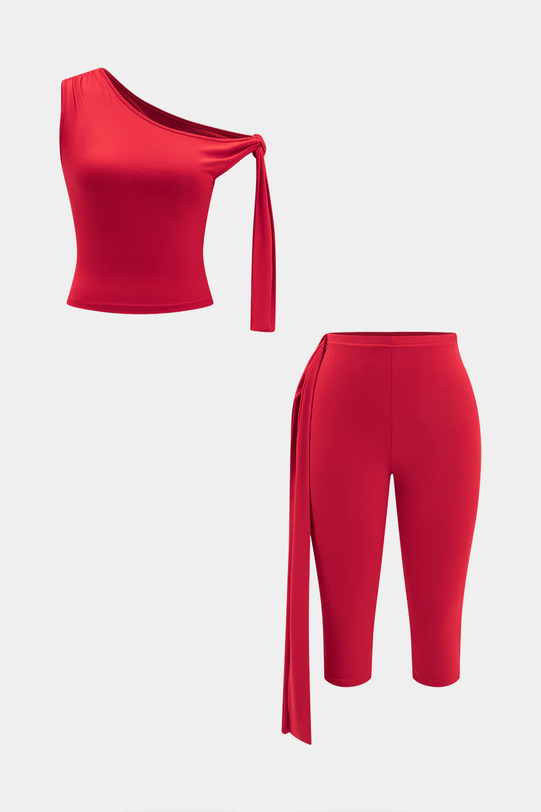 Tie-Up Detail Top And Shorts Set - Flockneti