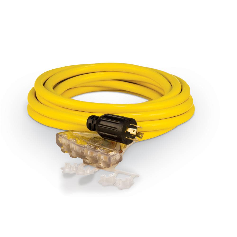 Champion Power Equipment 25-Foot 30-Amp 125/250-Volt Fan-Style Generator Extension Cord (L14-30P to four 5-20R) - Flockneti