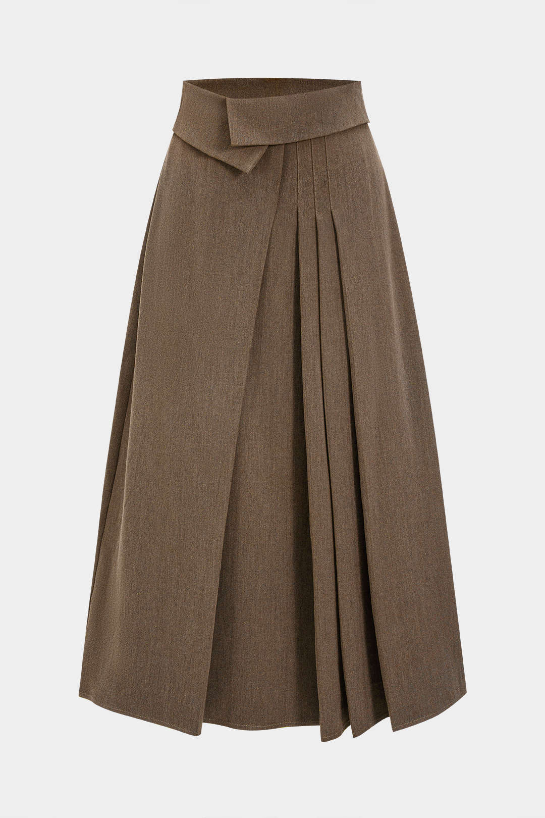 Pleated High Waist Asymmetrical Skirt - Flockneti