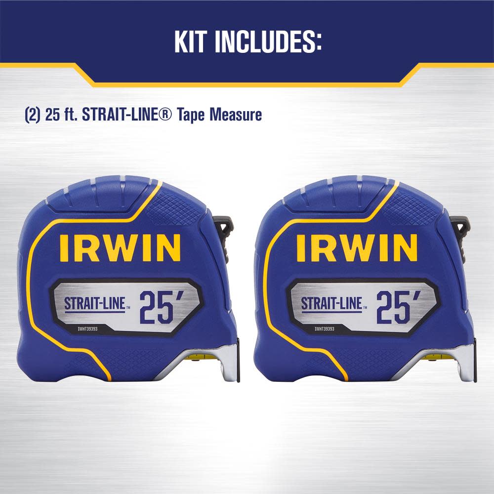 Irwin STRAIT LINE Tape Measure 25′ 2pk - Flockneti