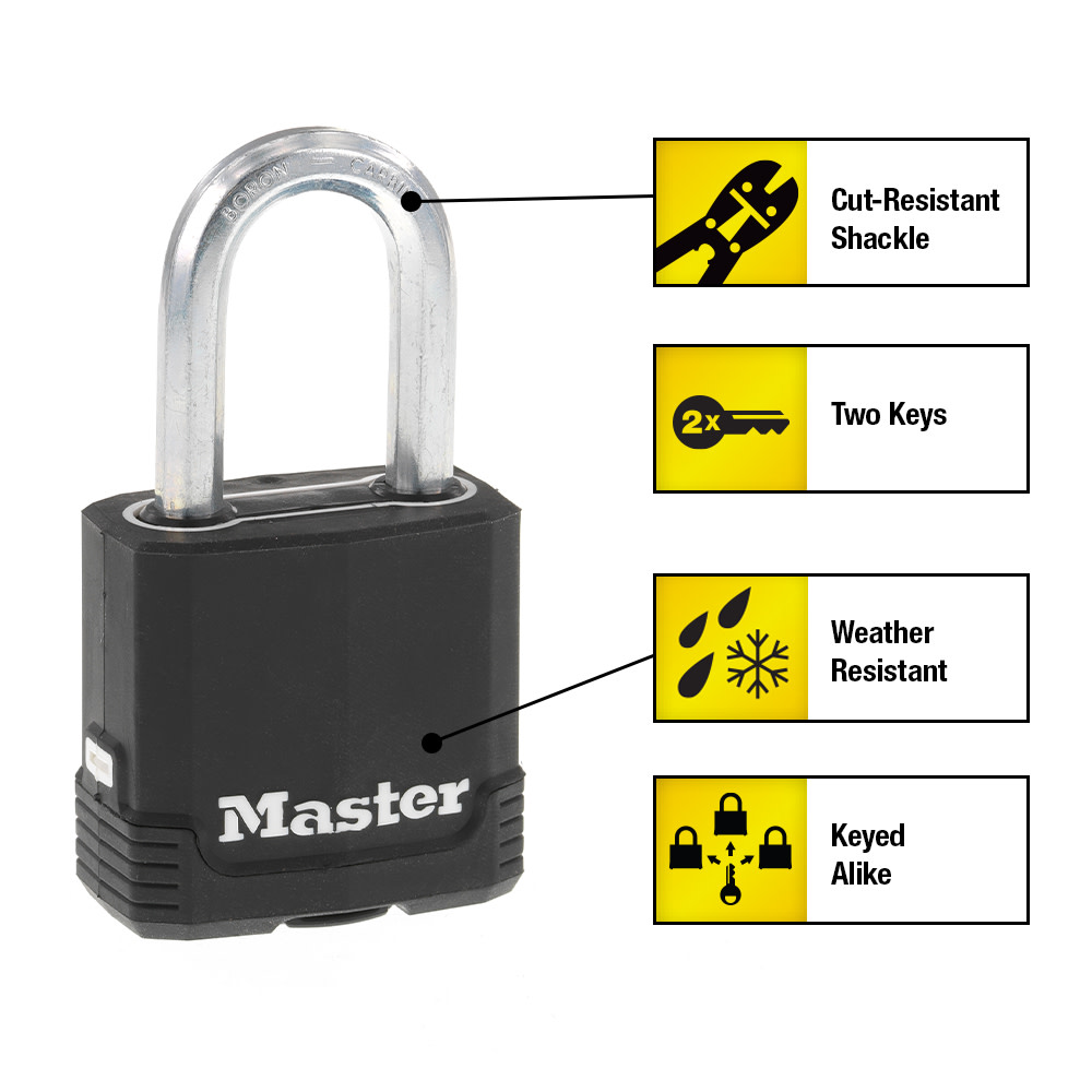 Master Lock Padlock 1 3/4″ Steel Keyed Alike Dual Ball Bearing - Flockneti