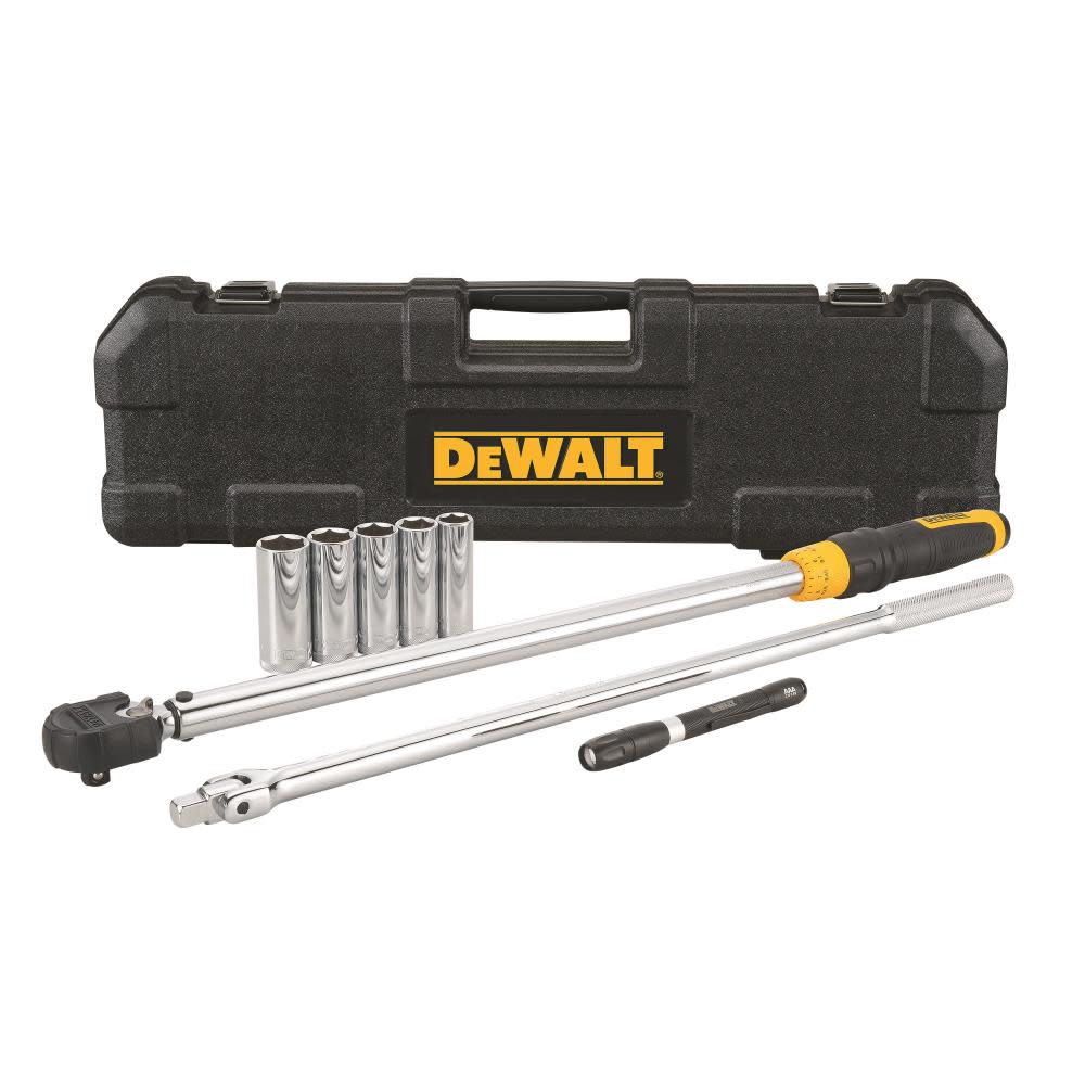 DEWALT 8 pc. 1/2 in. Drive Torque Wrench Tire Change Kit - Flockneti