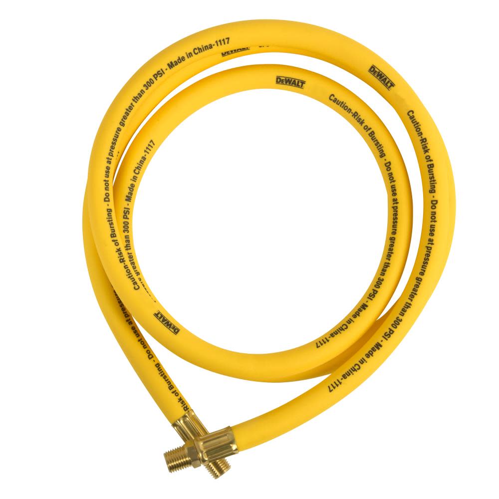 DEWALT 1/2 in. x 6 ft. Premium Hybrid Lead-in Air Hose - Flockneti
