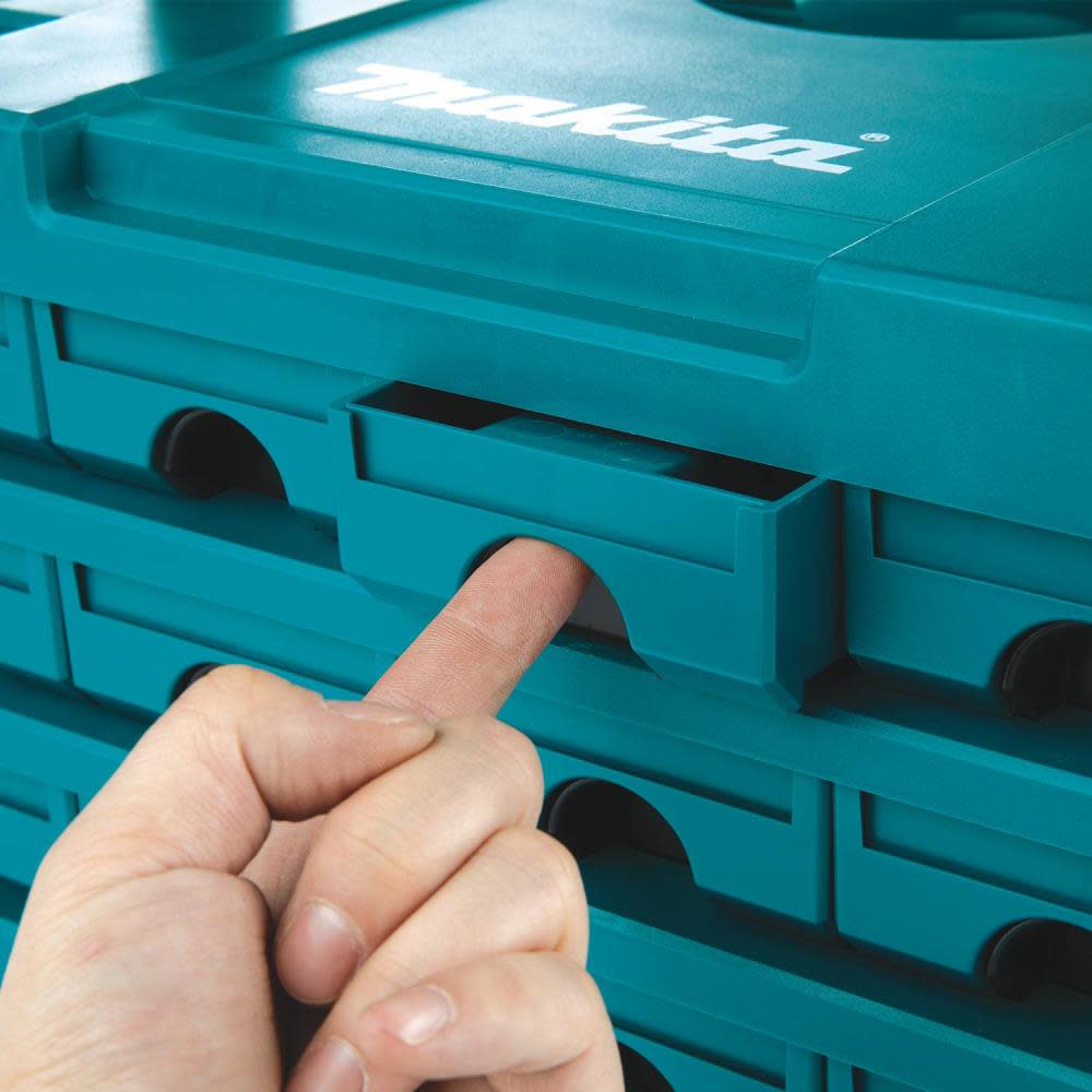 Makita MAKPAC 12 Drawer Interlocking Case 8 1/2″ x 15 1/2″ x 11 5/8″ - Flockneti