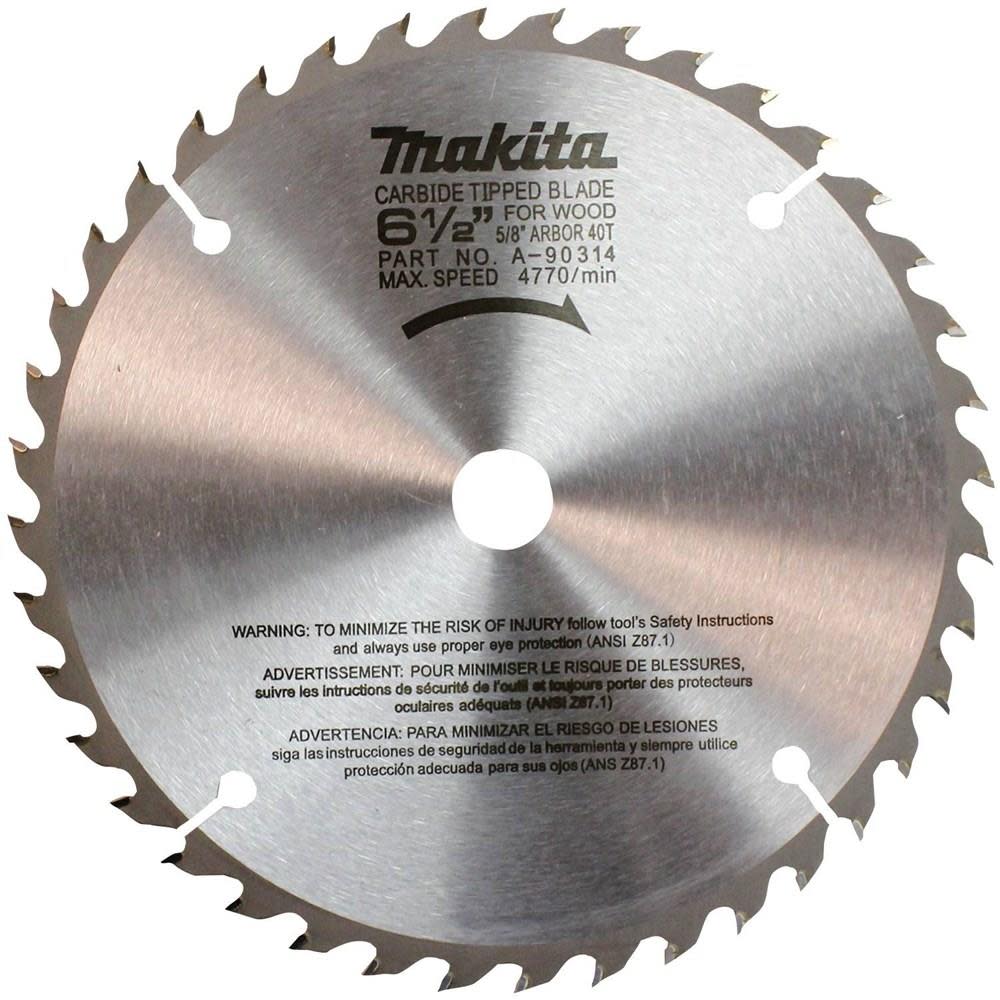 Makita 6-1/2 In. Carbide Blade 40T - Flockneti