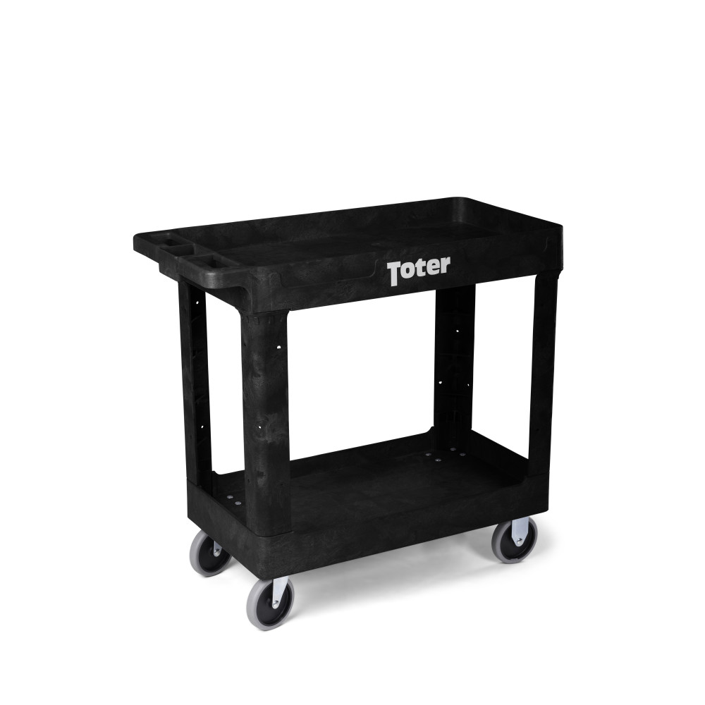Toter Material Handling Utility Cart with Lipped Top and Straight Handle - Flockneti