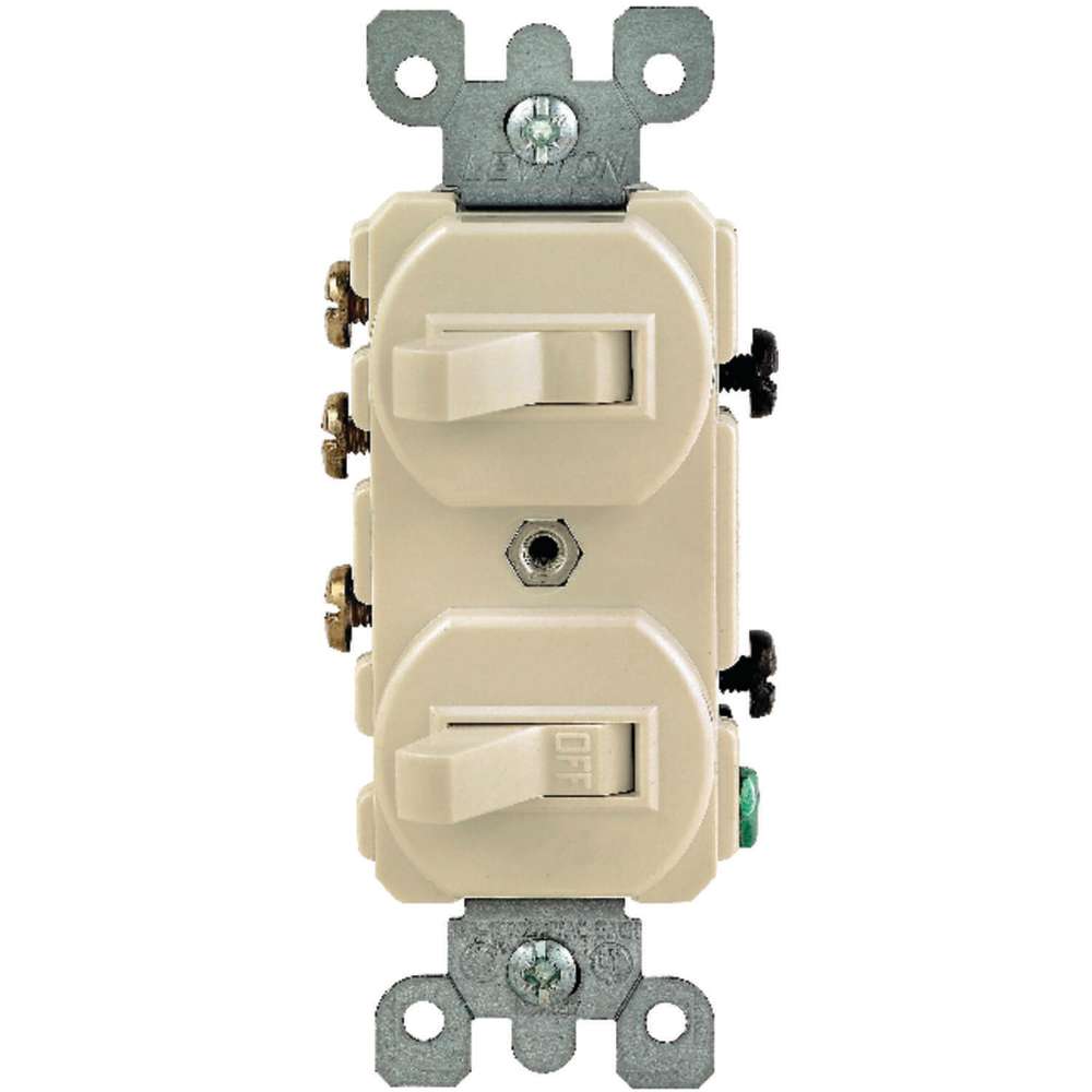 Leviton 3 Way 1 Pole Duplex Combination Rocker Switch 15A Ivory - Flockneti