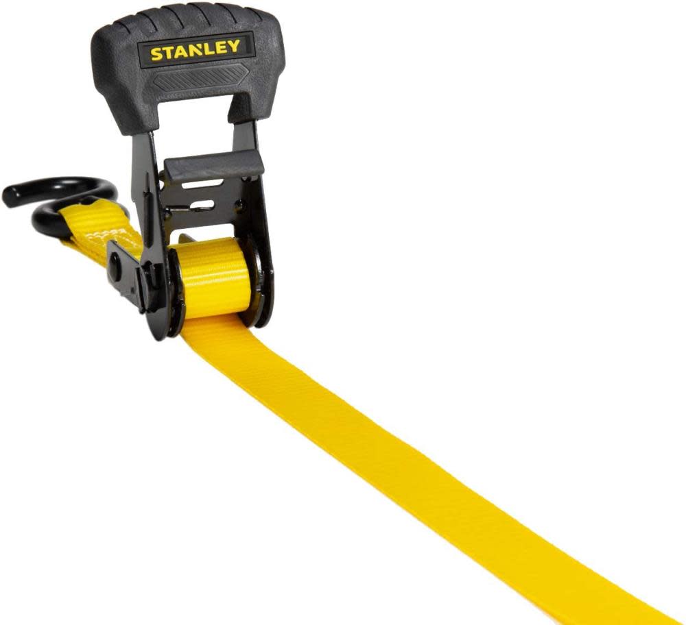 Stanley S1006 Ratchet Tie Down Straps 1″ x 14′ Medium Cargo Hauling 3000 lbs Break Strength 4pk - Flockneti