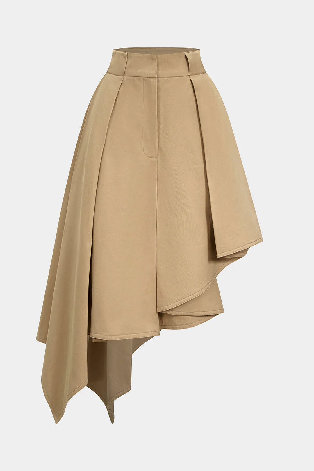 Solid Ruffle Hem Pleated Skirt - Flockneti