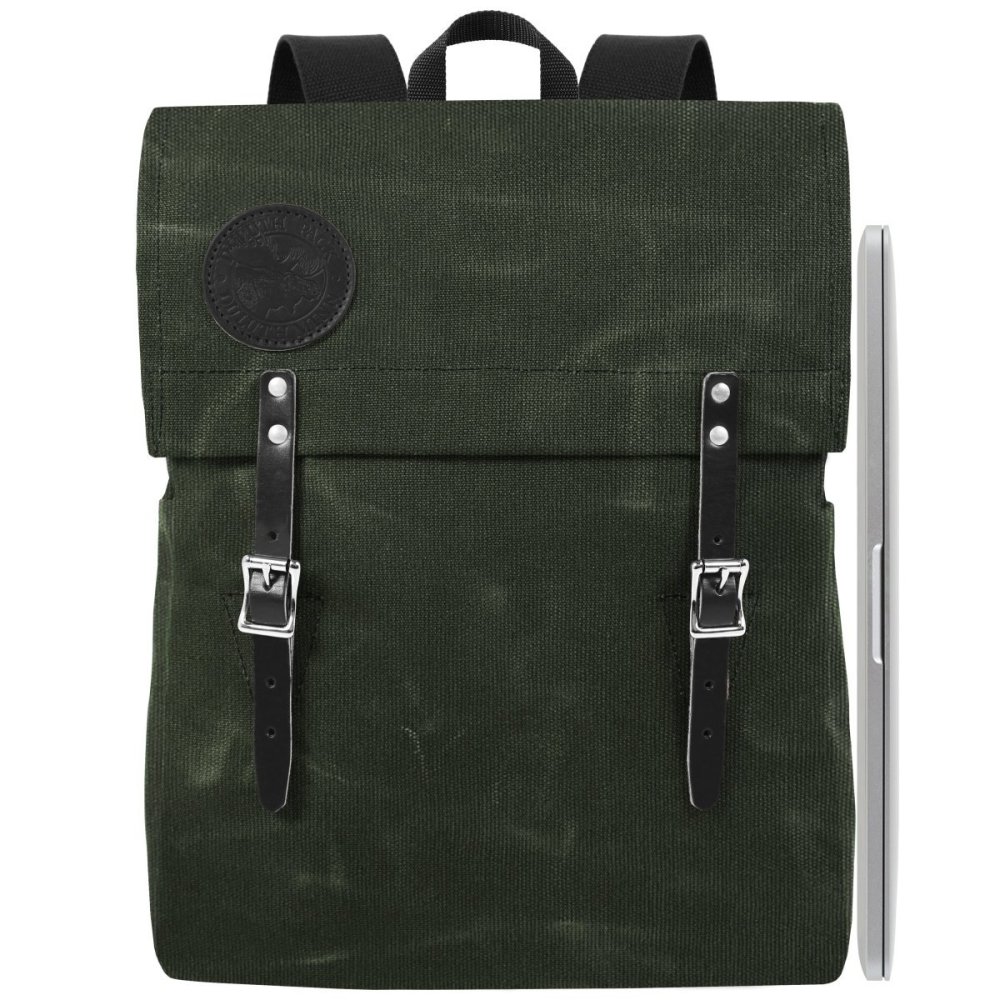 Duluth Pack 20 Liter Capacity Wax Olive Drab Laptop Scoutmaster Pack - Flockneti