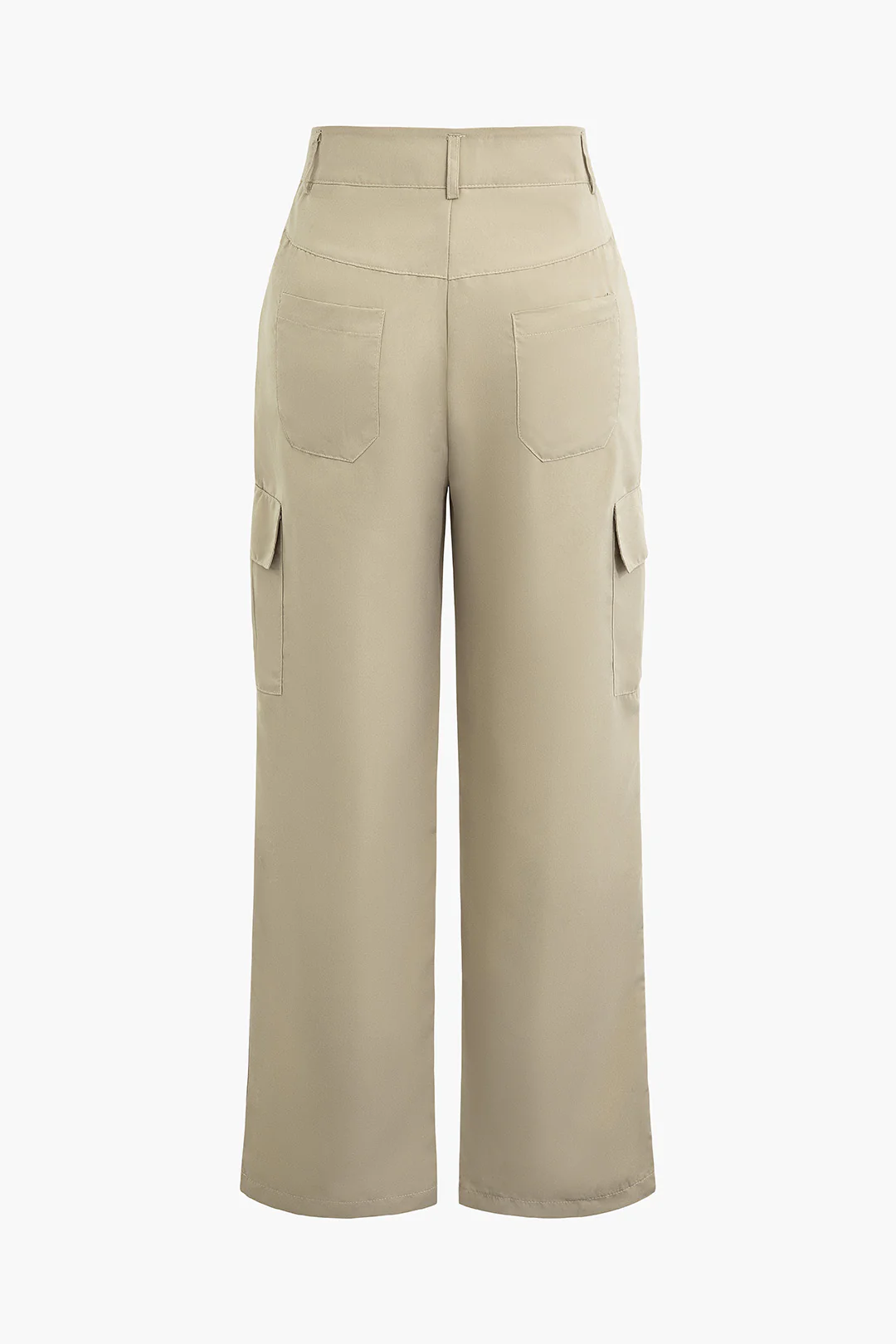 Solid Pocket High-Waisted Pants - Flockneti