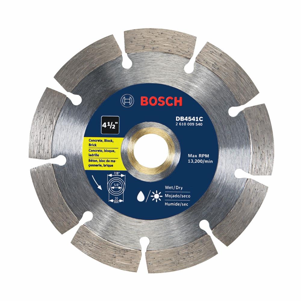 Bosch 4 1/2″ Premium Segmented Rim Diamond Blade for Universal Rough Cuts - Flockneti