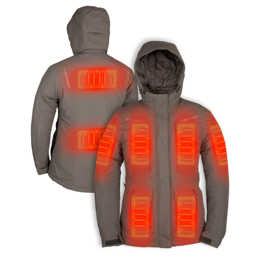 Mobile Warming Pinnacle Parka Heated Jacket Women’s 12 Volt Thyme XS - Flockneti